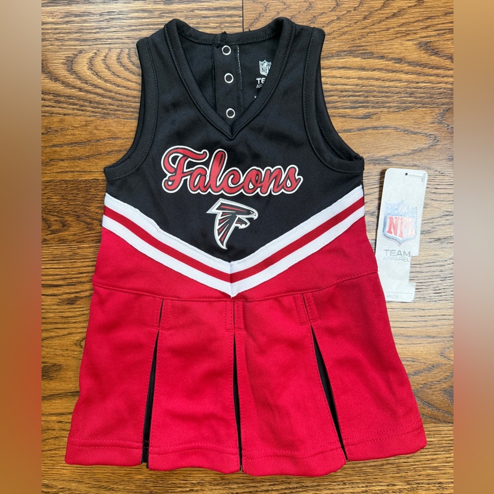 NWT NFL Team Apparel Atlanta Falcons Girls Sleeveless Cheerleader Dress 12 Mths